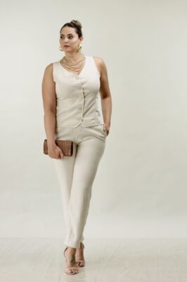 Conjunto Alfaiataria Tencel Bege